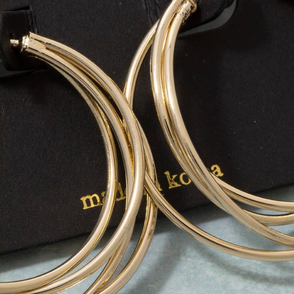 Triple Strand Hoop Earrings