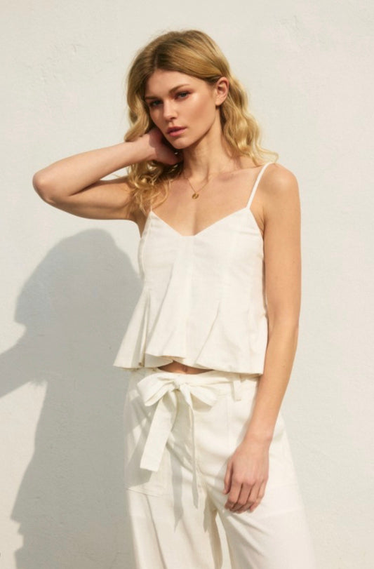 Mollie Linen Flared Top