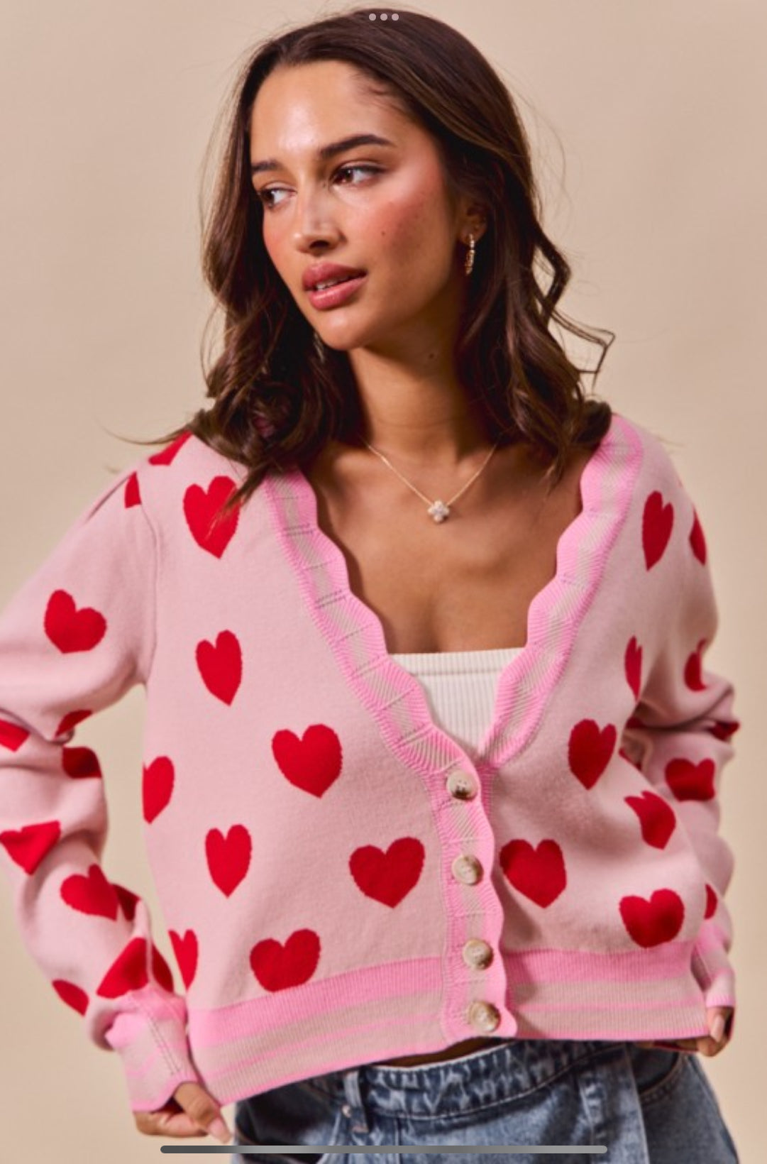 Valentine Heart Cardigan Sweater