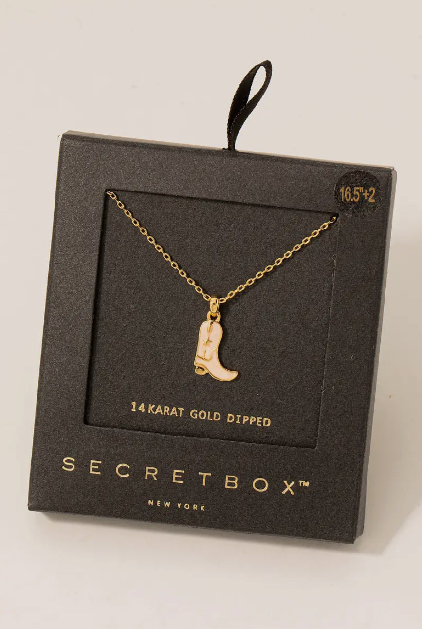 Secret Box Cowboy Boot Necklace