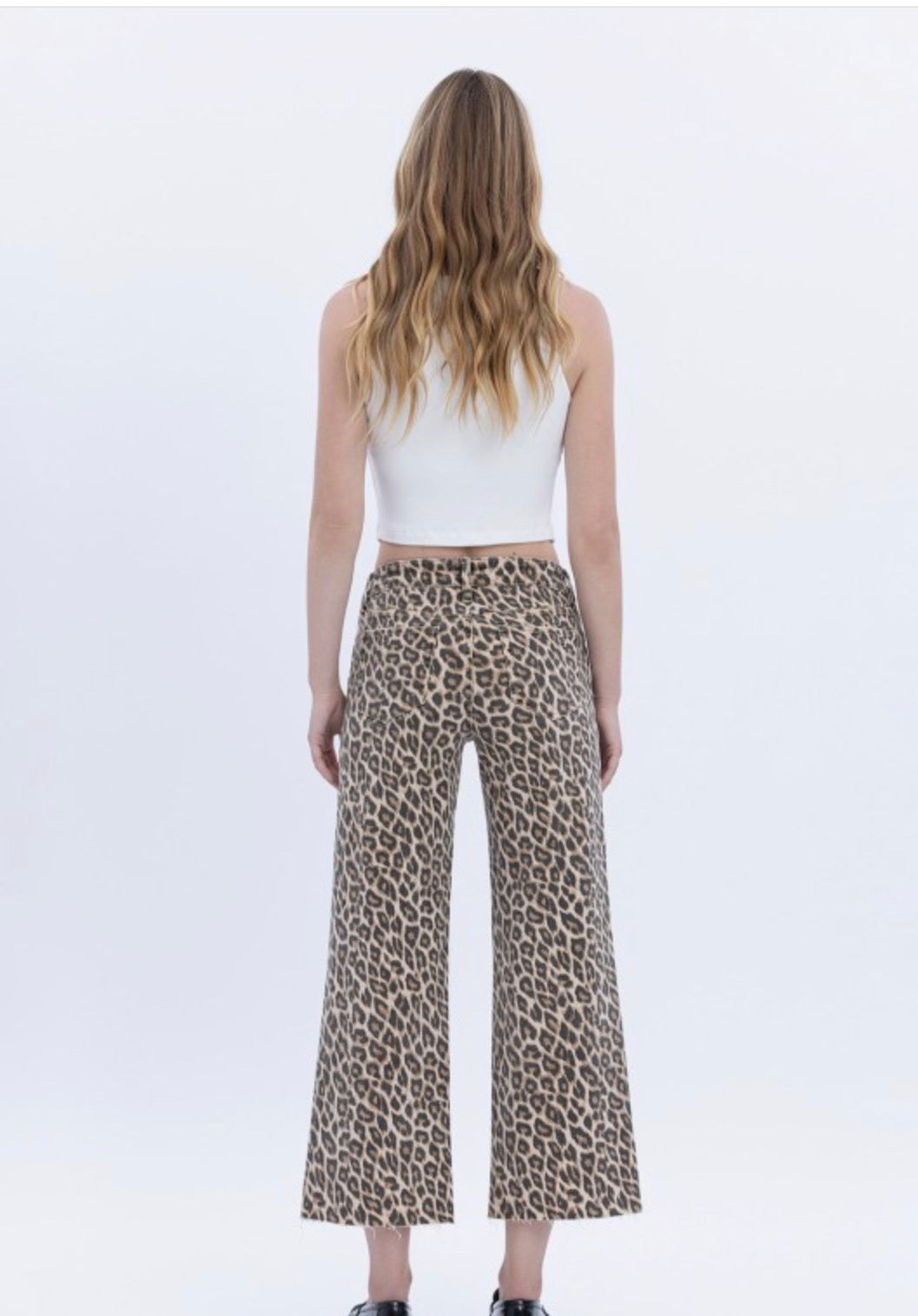 Leopard HR Crop Denim
