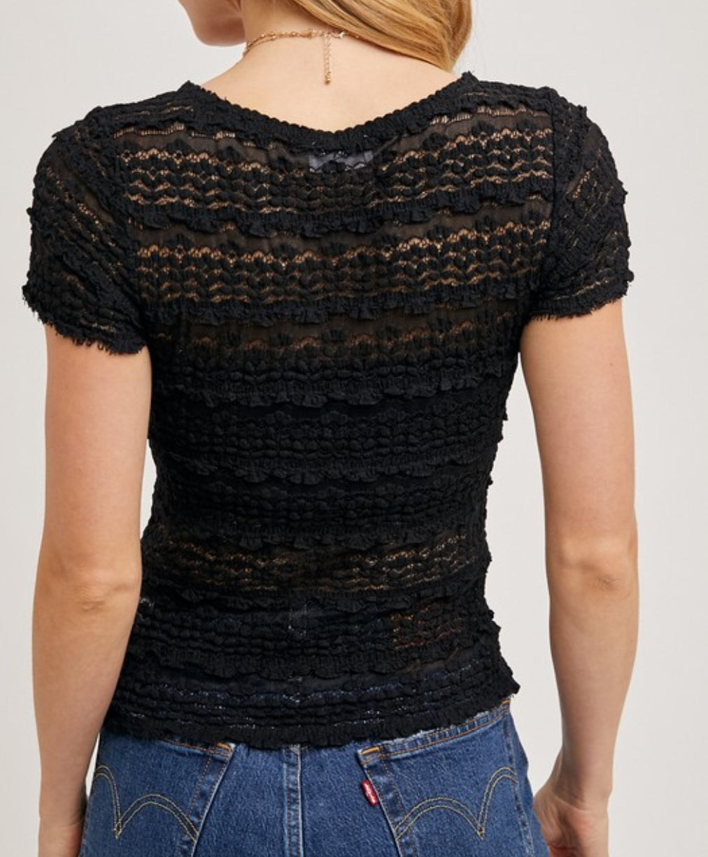 Caylin Ruffle Lace Top