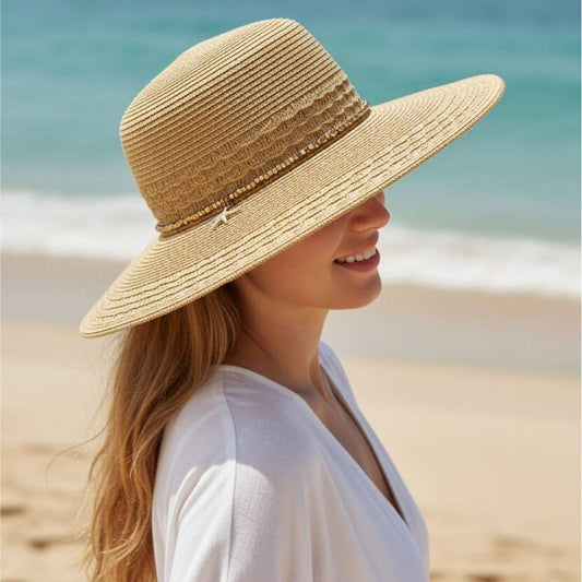 Starfish Charm Wide Brim Sun Hat