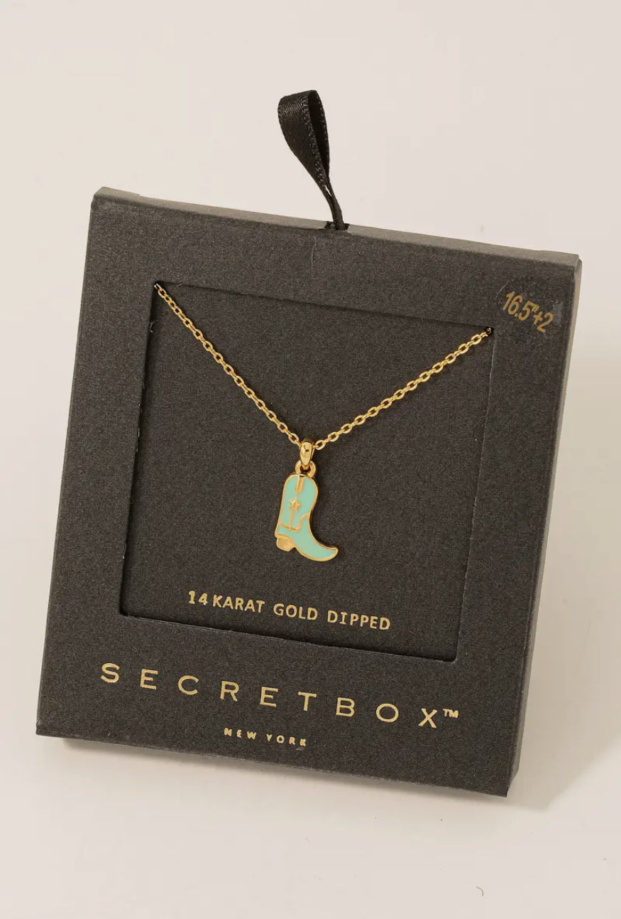 Secret Box Cowboy Boot Necklace