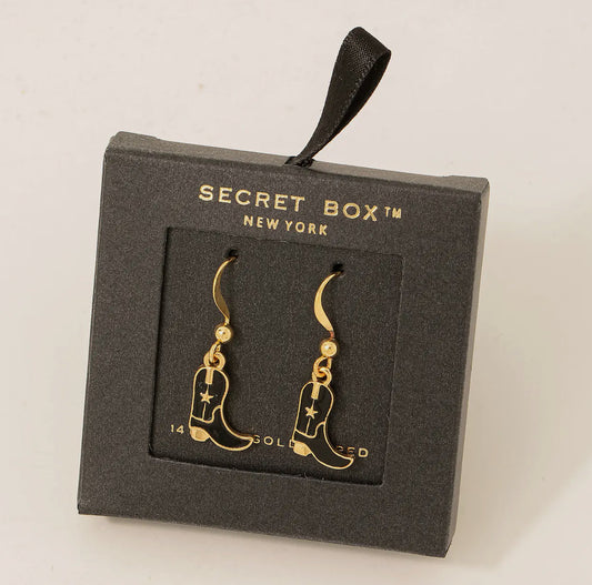 Secret Box Cowboy Boot Earring