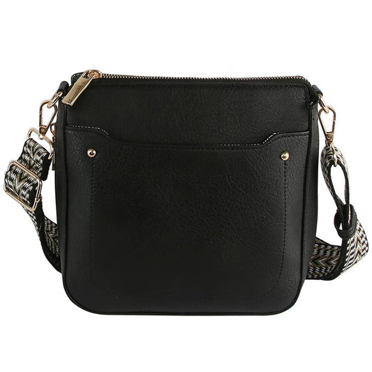 Boho Strap Faux Leather Crossbody Messenger Bag