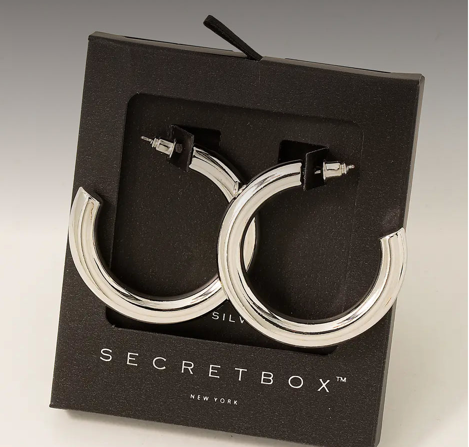 Secret Box “C” Hoop Earrings