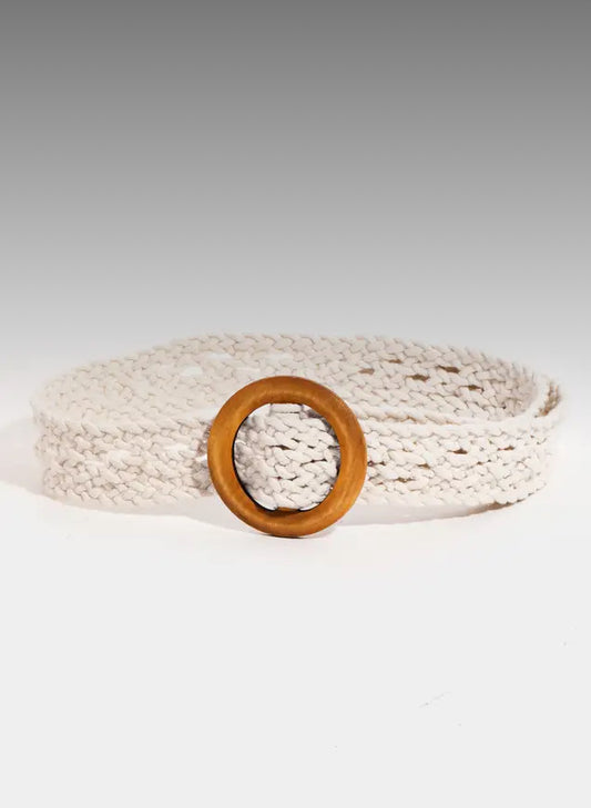 Wooden Buckle Woven Belt