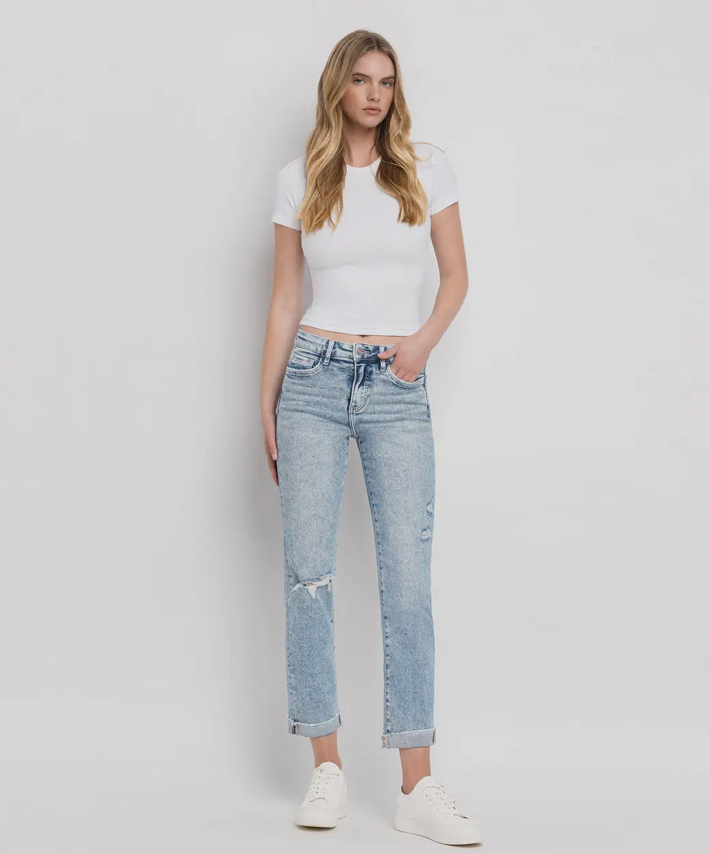 Talia HR Cuff Straight Jean