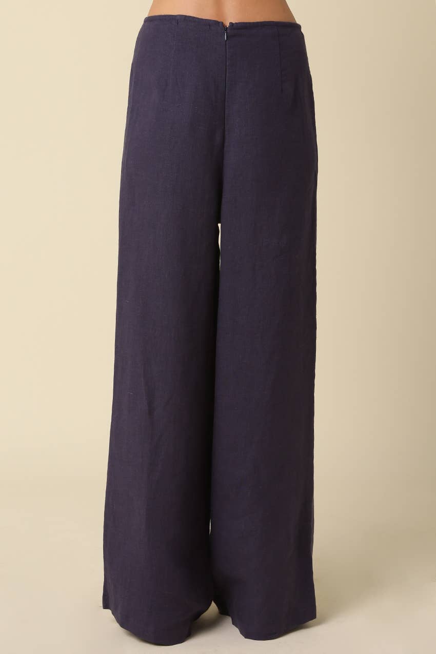 Riley Wide-Leg Linen Pants