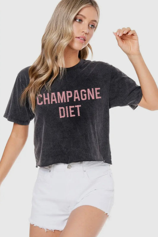 Champagne Diet Crop Tee