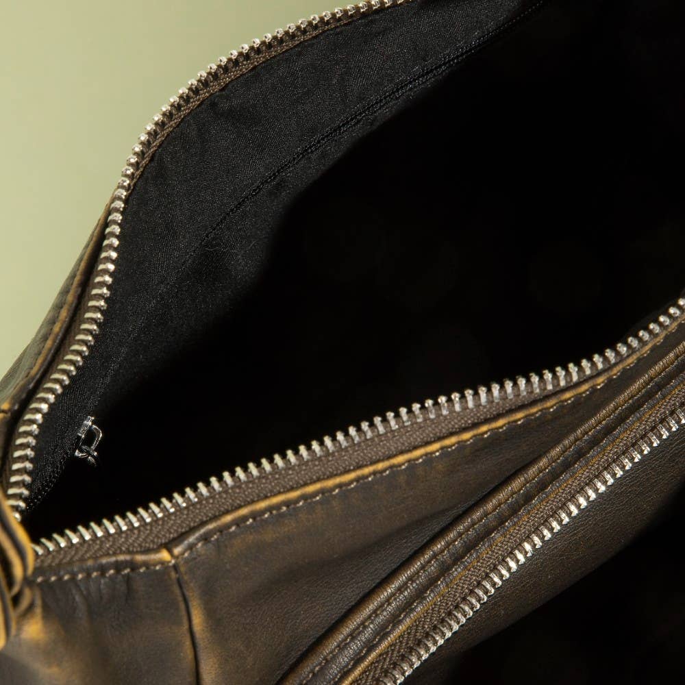Multi Pocket Leather Shoulder Bag