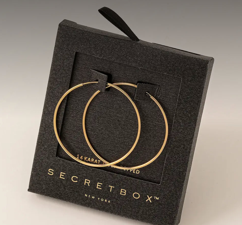 Secret Box Thin Hoop Earrings