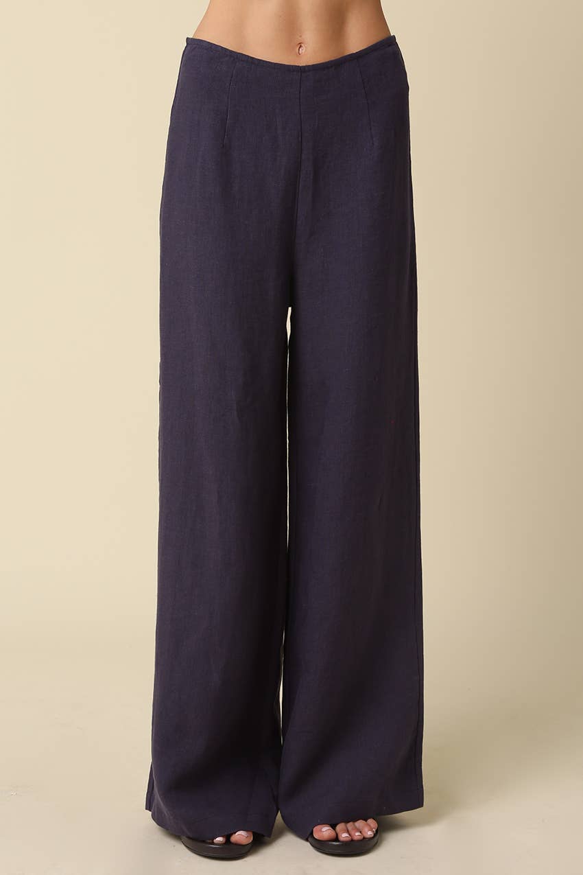 Riley Wide-Leg Linen Pants