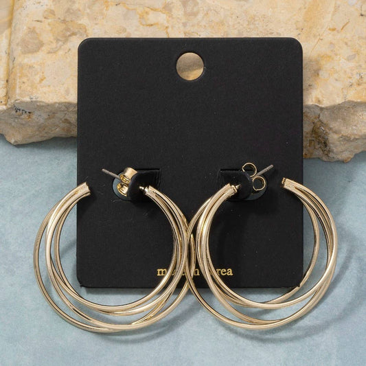 Triple Strand Hoop Earrings