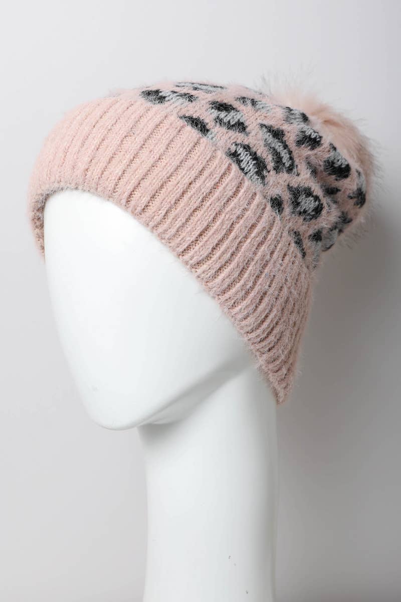 Leopard Knit Beanie