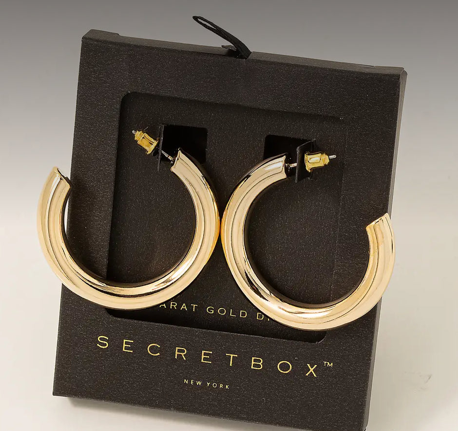 Secret Box “C” Hoop Earrings