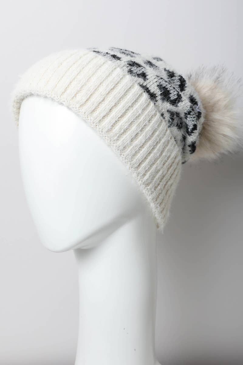 Leopard Knit Beanie