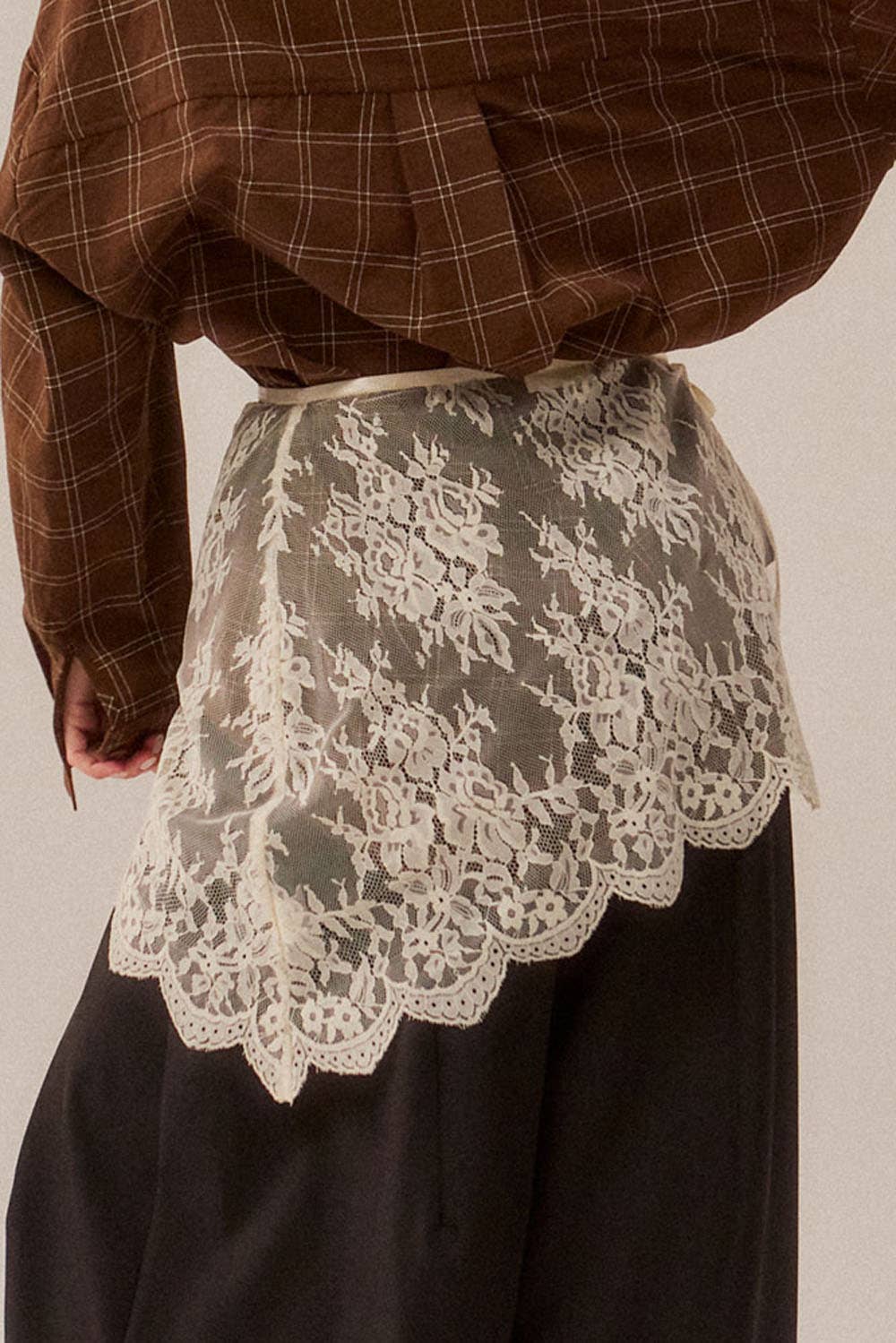 Jillian Sheer Lace Apron Mini Skirt