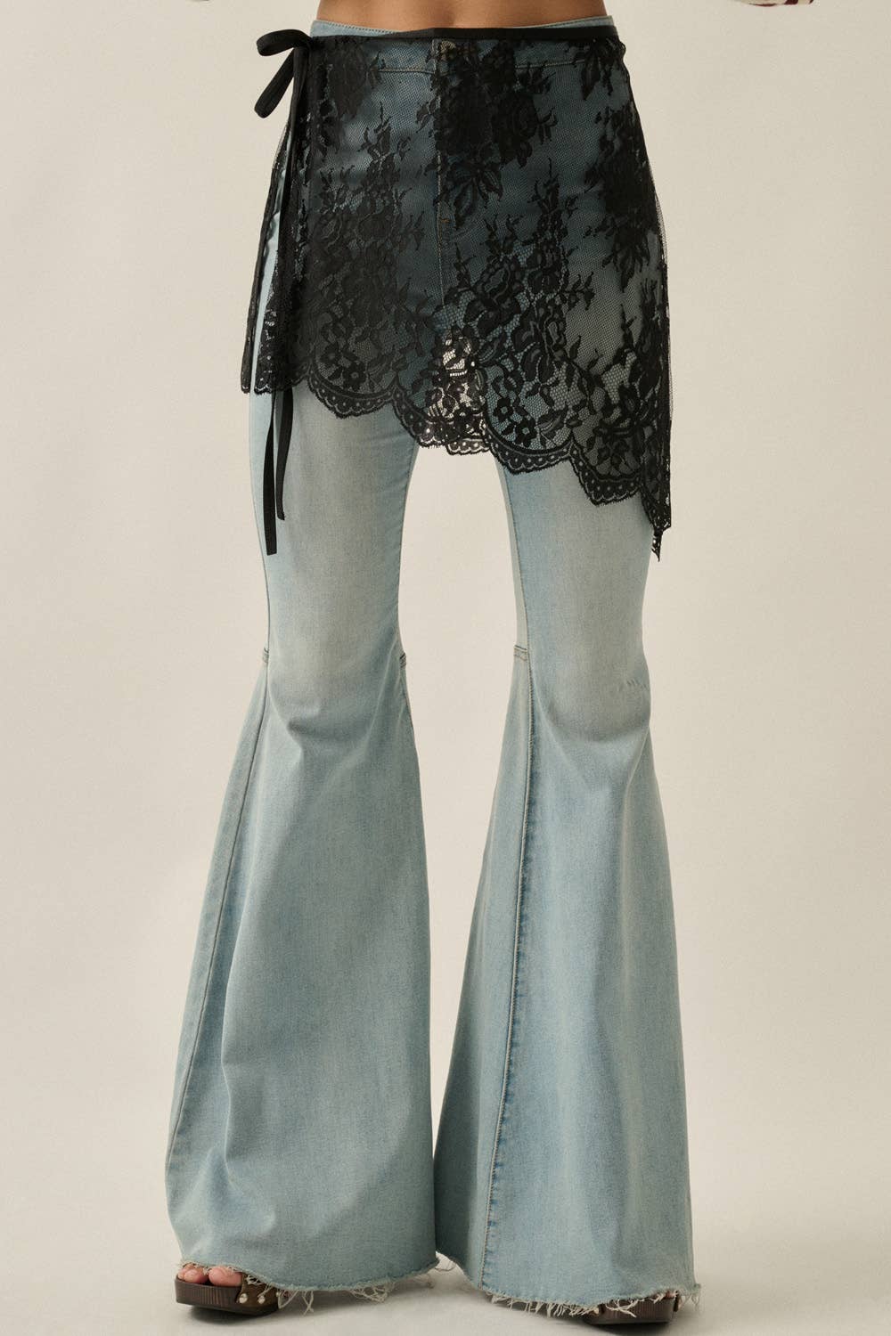Jillian Sheer Lace Apron Mini Skirt