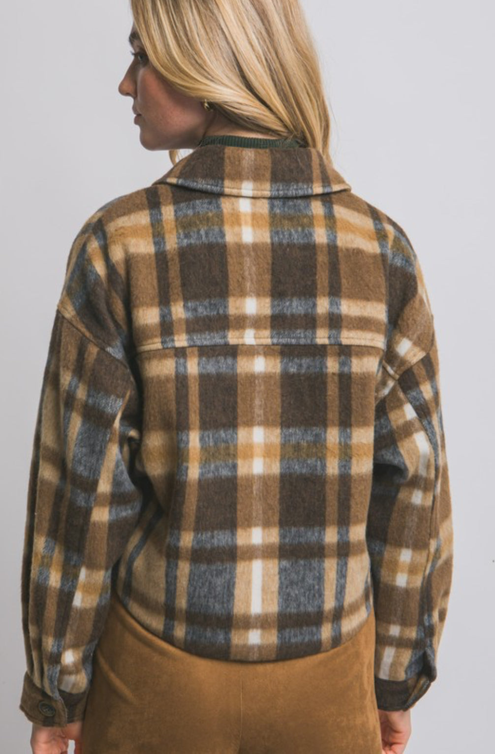 Aubrey Crop Plaid Jkt