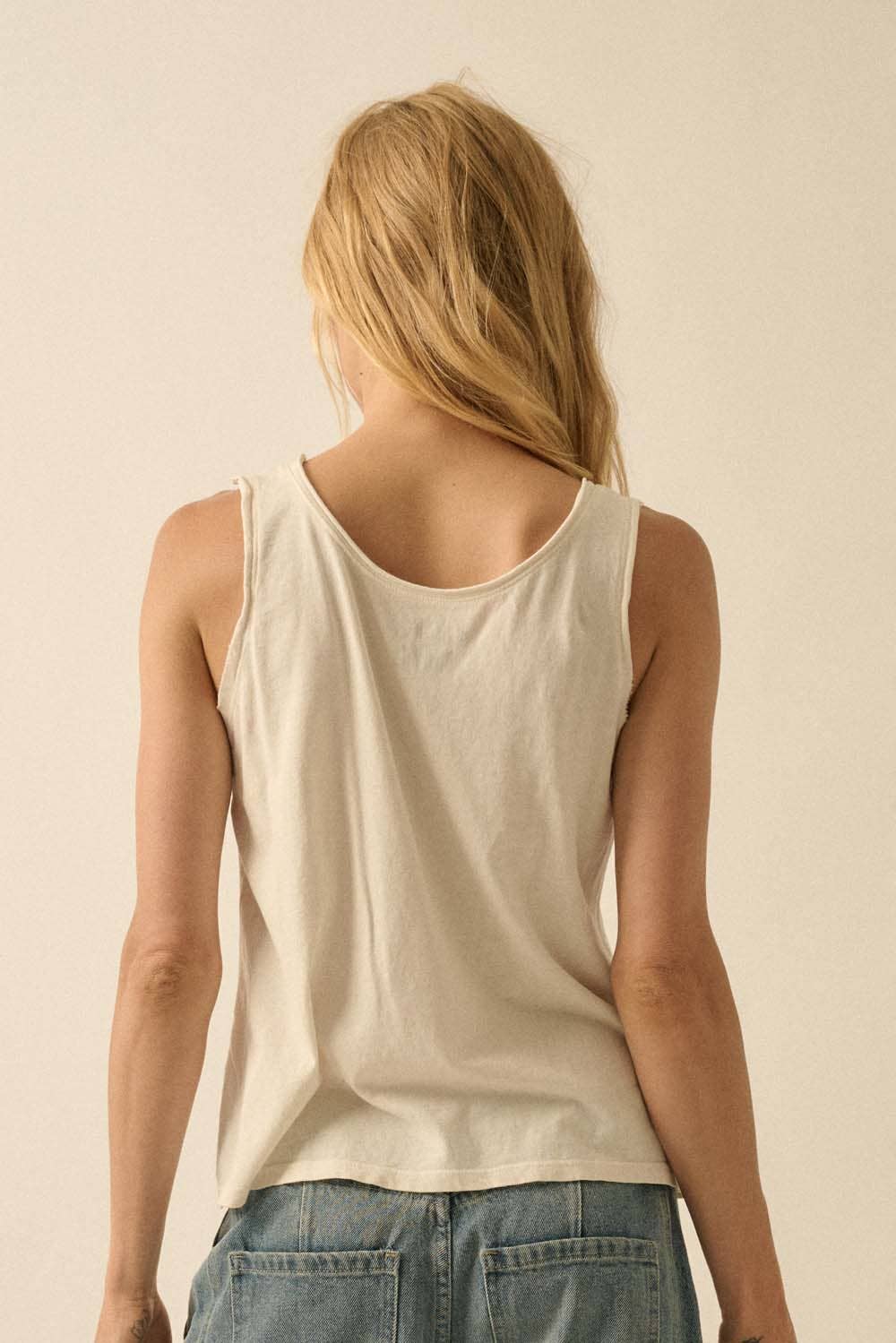 Bow and Flowers Graphic Tank Top