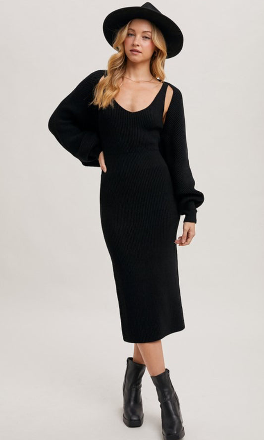 Genevieve Midi Dress and Shrug