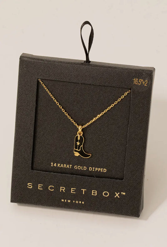 Secret Box Cowboy Boot Necklace
