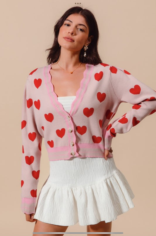 Valentine Heart Cardigan Sweater