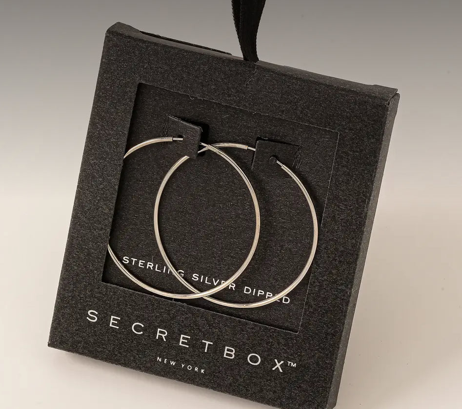 Secret Box Thin Hoop Earrings