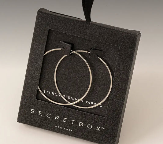 Secret Box Thin Hoop Earrings