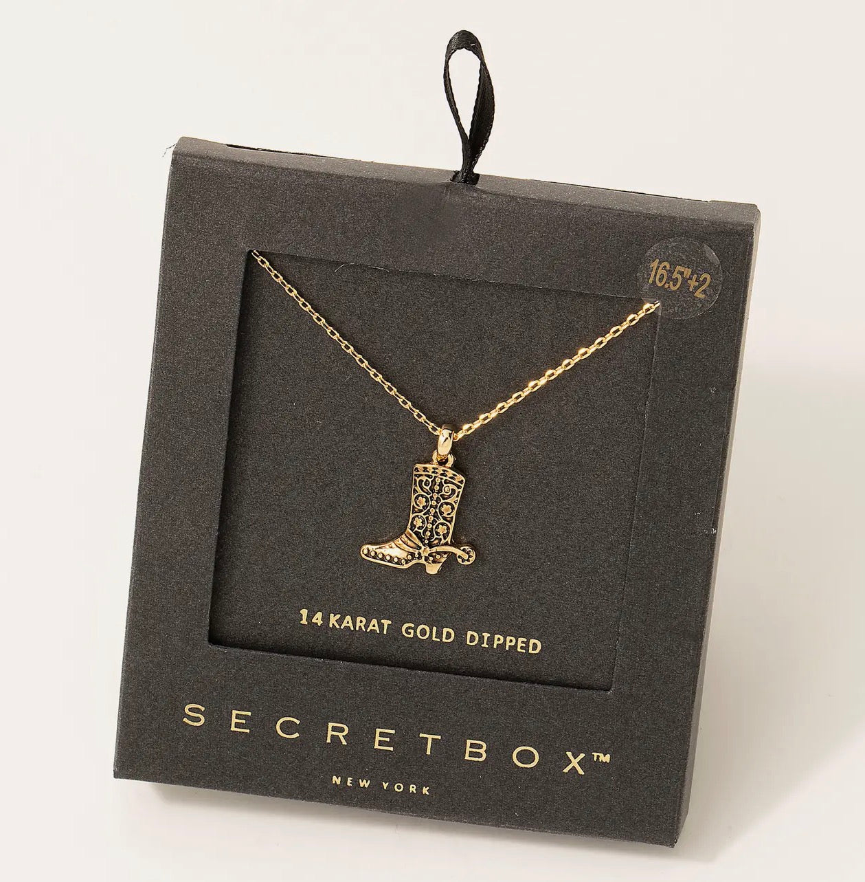 Secret Box Cowboy Boot Necklace