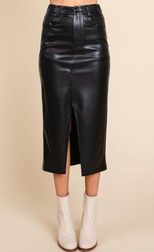Aspen Faux Leather Skirt