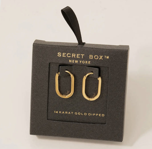 Secret Box Oval Latch Hoop Earring