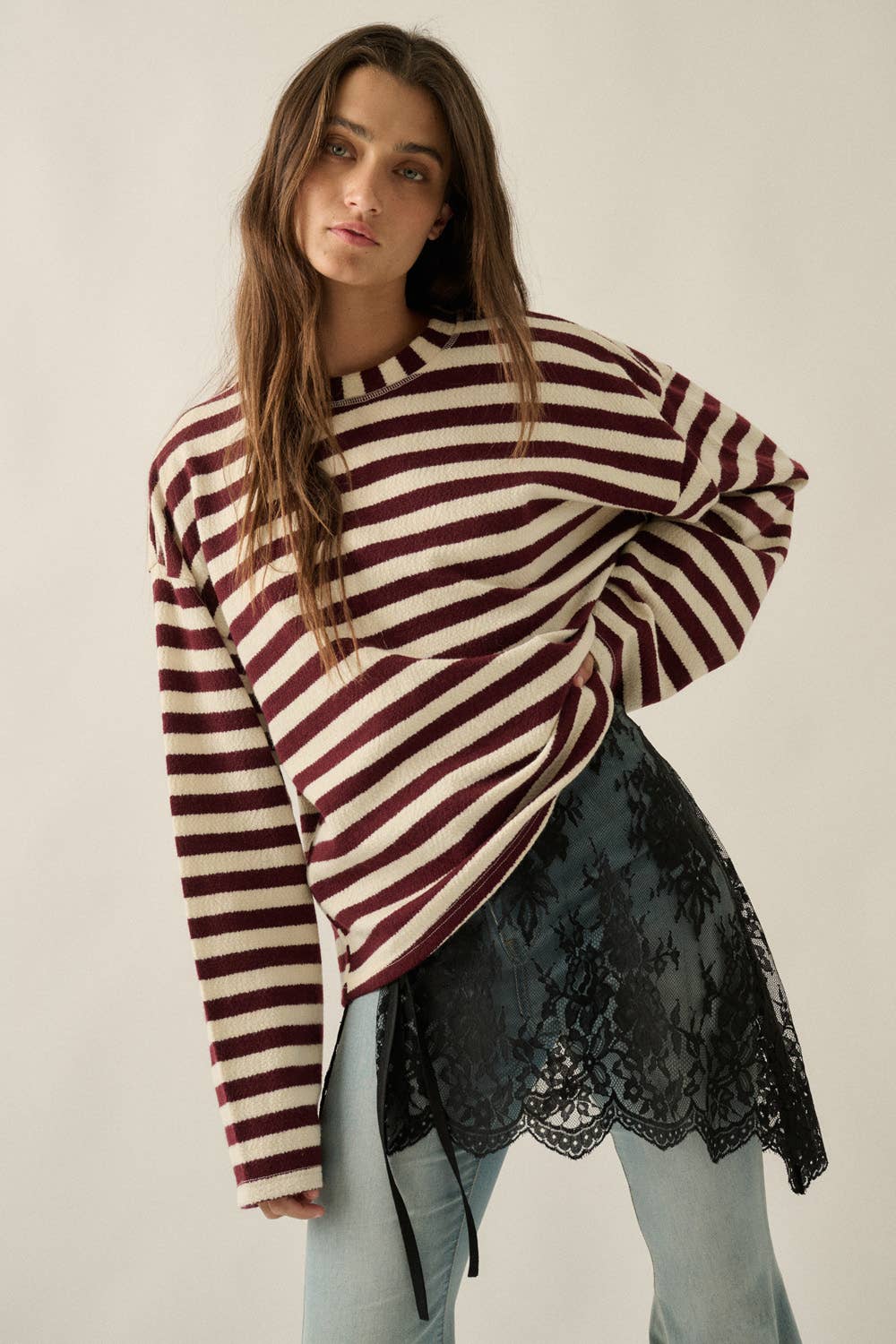 Jillian Sheer Lace Apron Mini Skirt