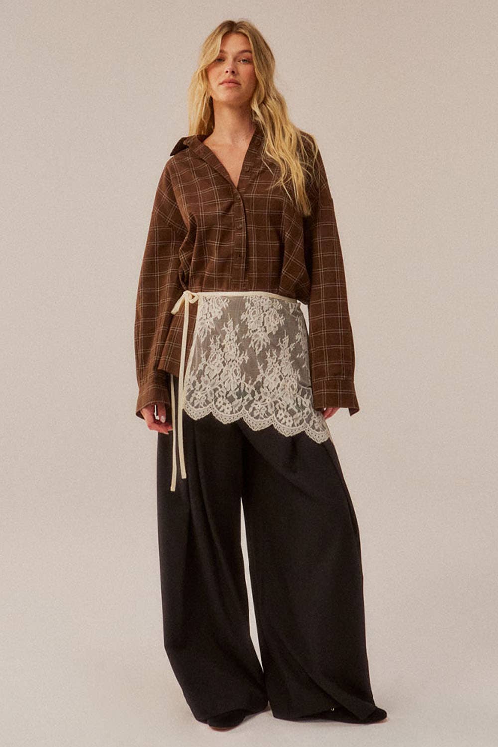 Jillian Sheer Lace Apron Mini Skirt