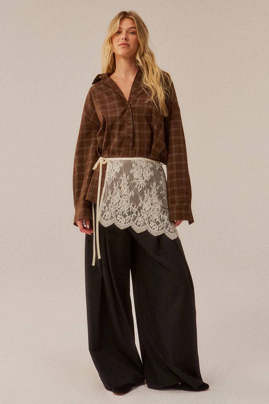 Jillian Sheer Lace Apron Mini Skirt