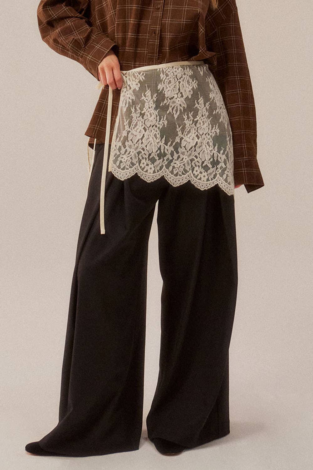Jillian Sheer Lace Apron Mini Skirt