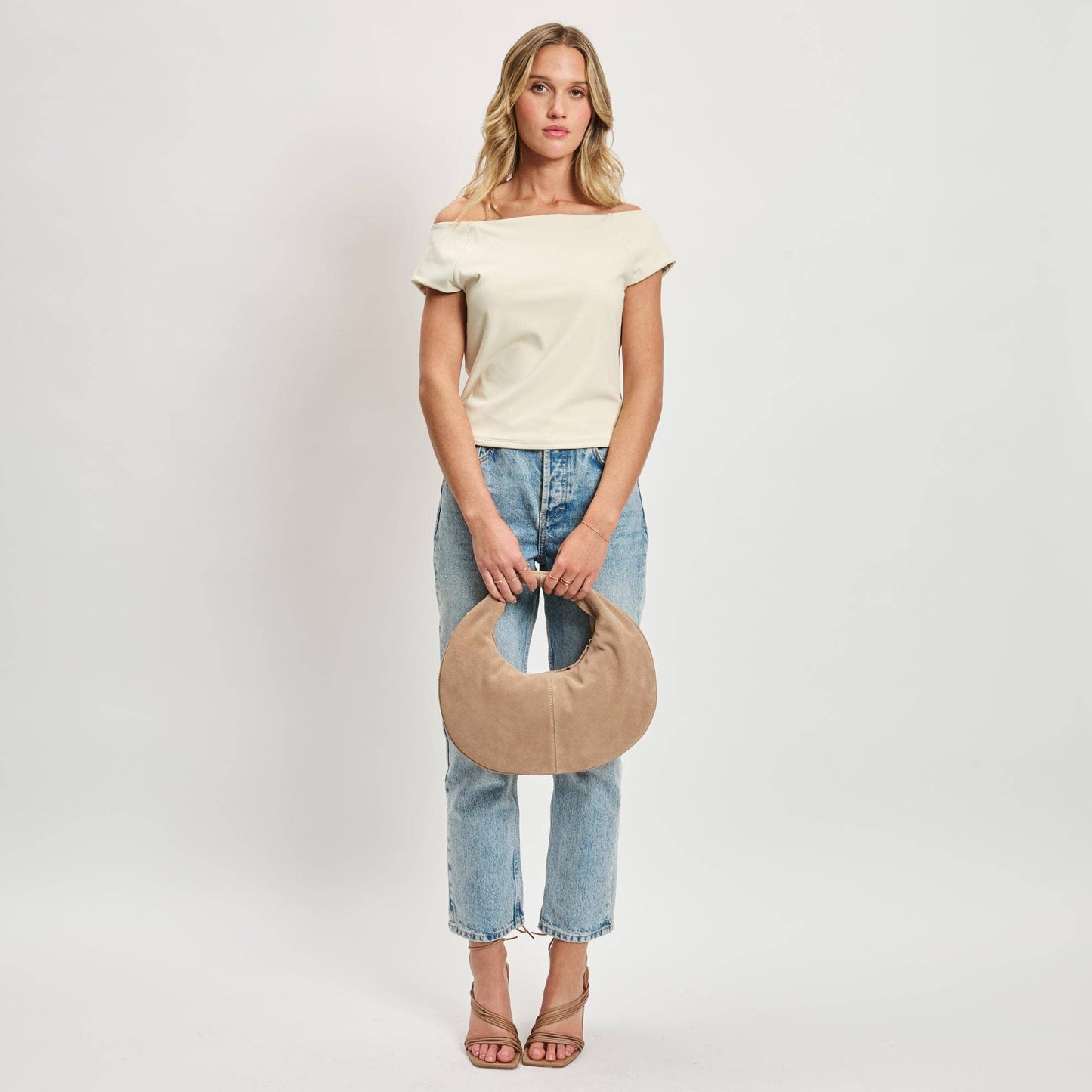 Farrah Genuine Suede Leather Hobo