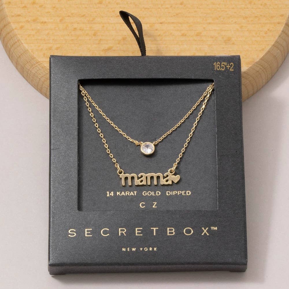 14K Gold Dipped Layered Mama Cz Necklace