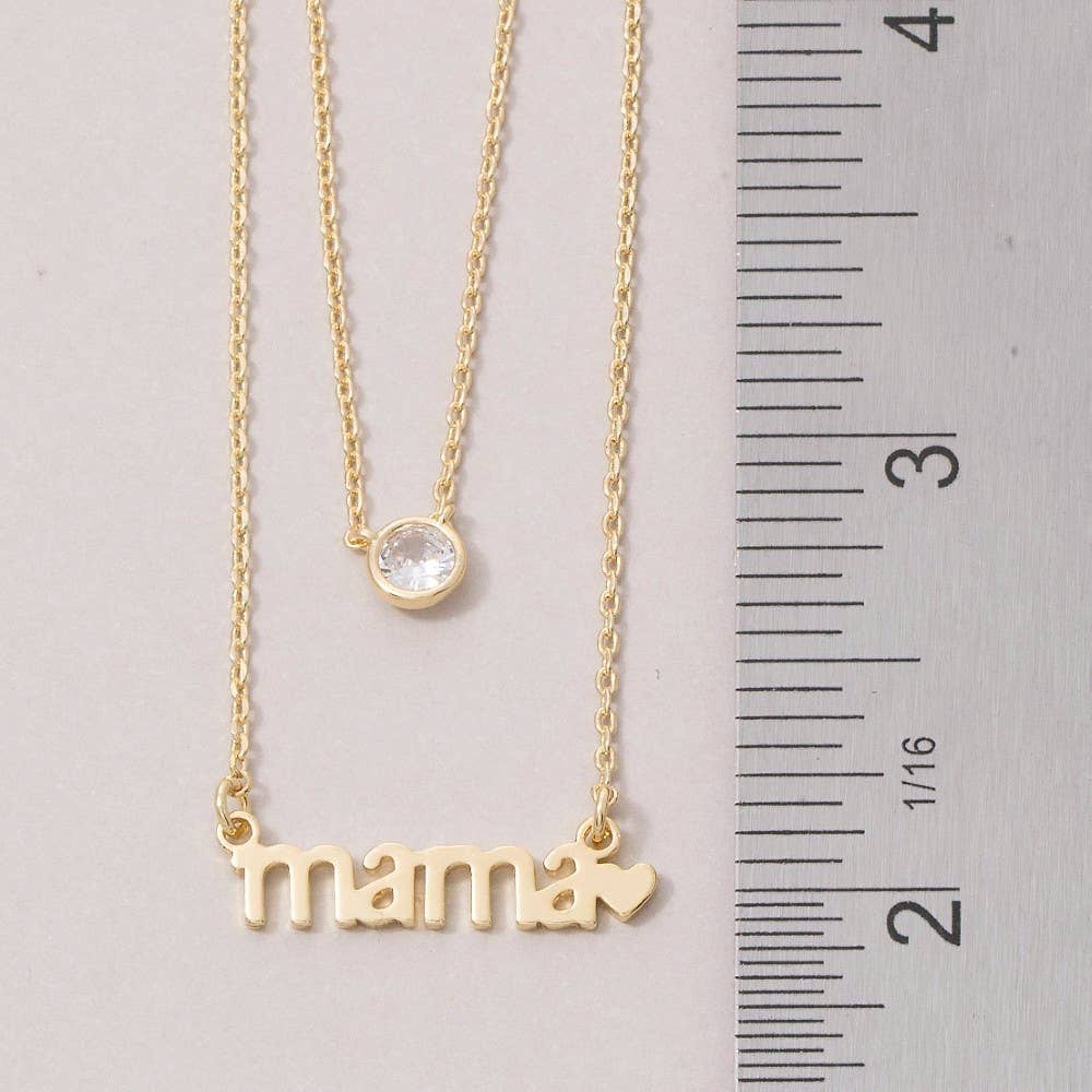 14K Gold Dipped Layered Mama Cz Necklace