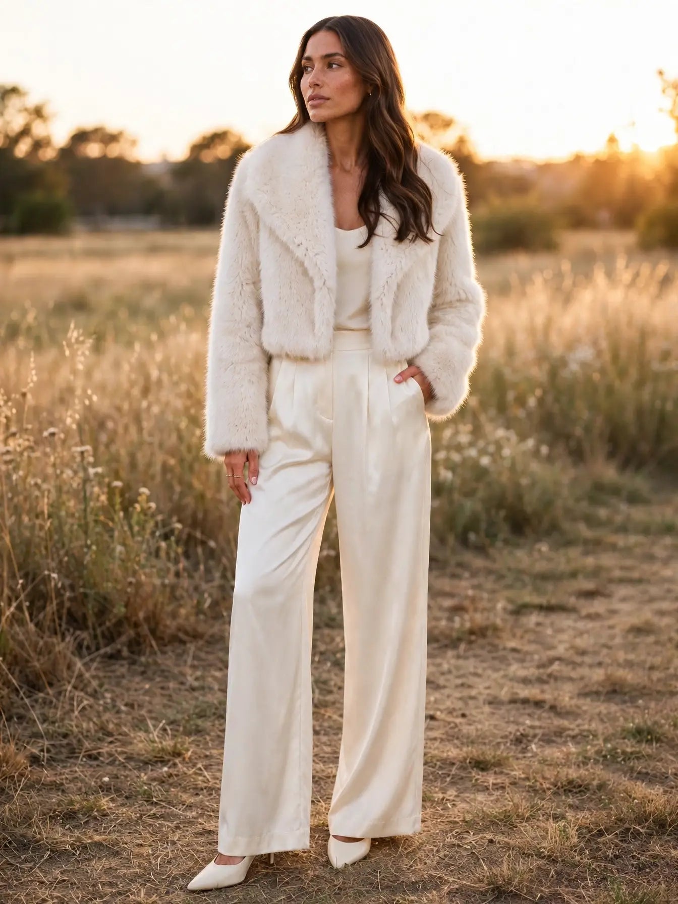 Shannon Cropped Faux Fur Jacket