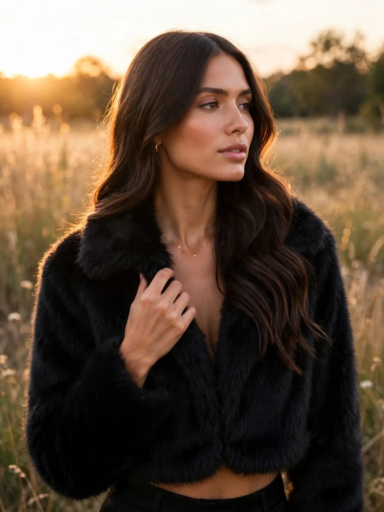 Shannon Cropped Faux Fur Jacket
