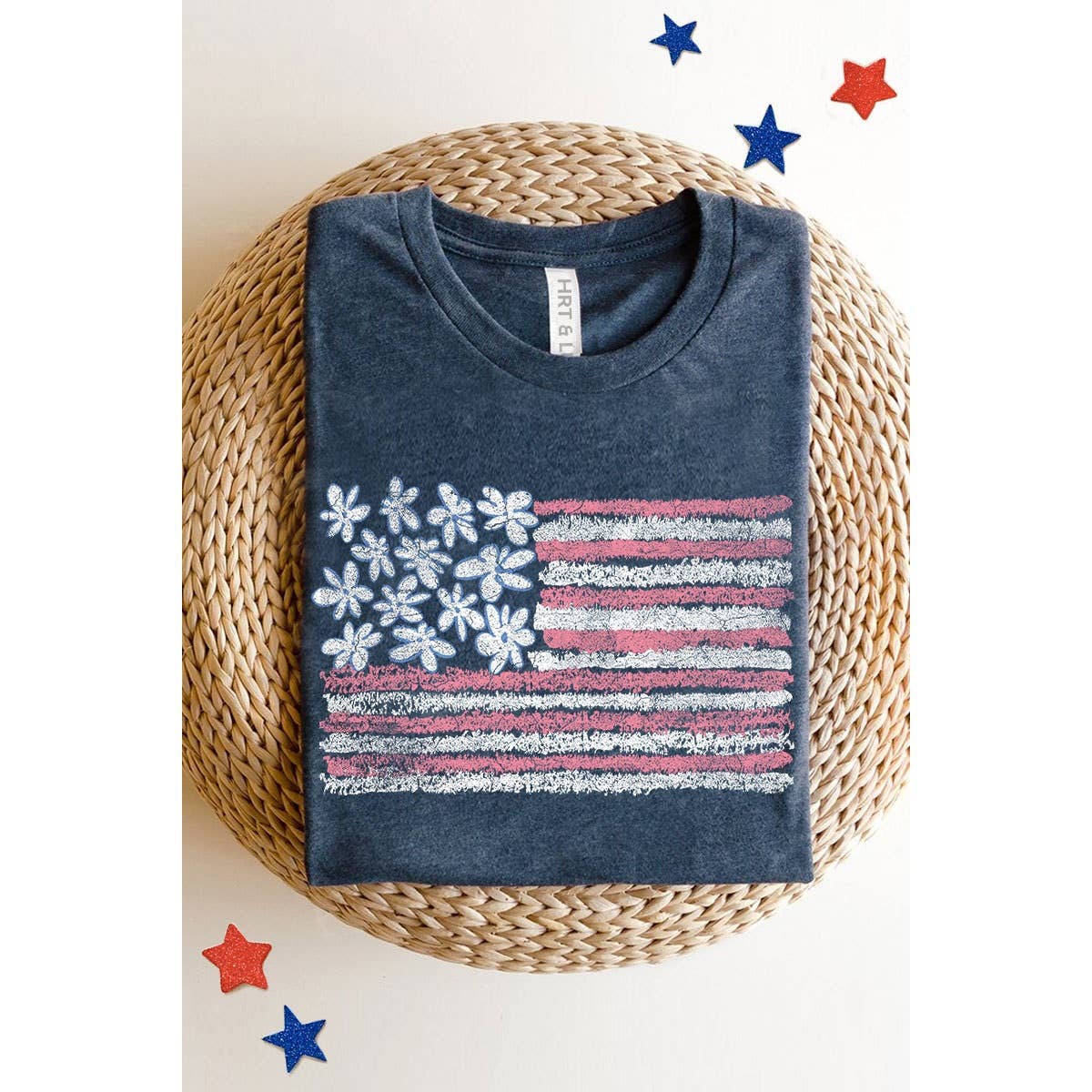 American Flag Floral Tee